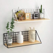 étagère murale sans perçage bois métal moderne minimaliste industrielle vases bouteilles plantes photos décorations
