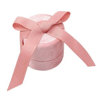 boîte bijoux velours rose clair classique rangement anneaux colliers portable
