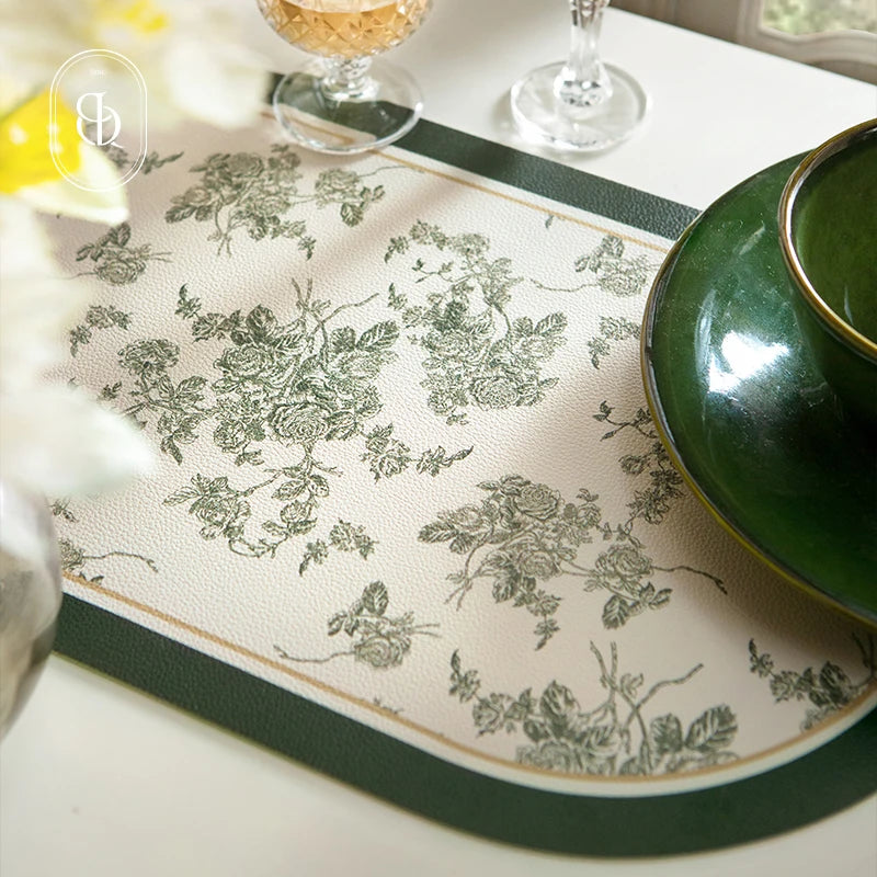 serviettes table florales blanc vert respectueuses environnement 20x12 pouces adhésives set table classique