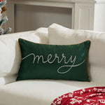 housse coussin brodée lettres noël velours polyester 30x50cm festive decoration voiture