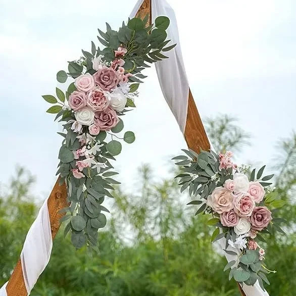 guirlande florale artificielle romantique mariage extérieur decoration maison rose blanc vert