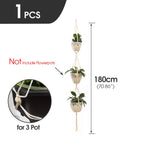 support plante suspendue macramé blanc fait main décoration jardin intérieur boho corde coton