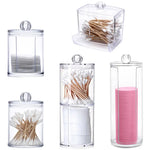 boîtes rangement cosmétiques réutilisables transparentes couvercle sphérique moderne minimaliste coton tige disques coton tampons