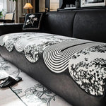 coussin canapé marron noir rayures ondulées moderne antidérapant extérieur accueil