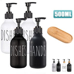 bouteilles savon liquide 500ml noir blanc texte hands dishes minimaliste moderne pompe pression