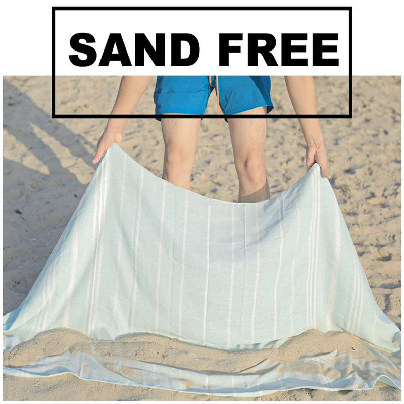 serviette plage coton rayée bleu clair rose vert moderne rapide absorption machine