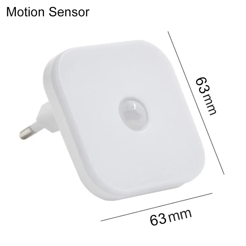lampe nuit blanc moderne capteur mouvement interrupteur rotatif prise murale led veilleuse sans fil