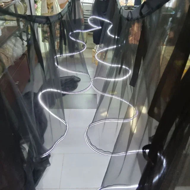 rideau lumineux blanc plissé moderne décoration mariage anniversaire fête 20m