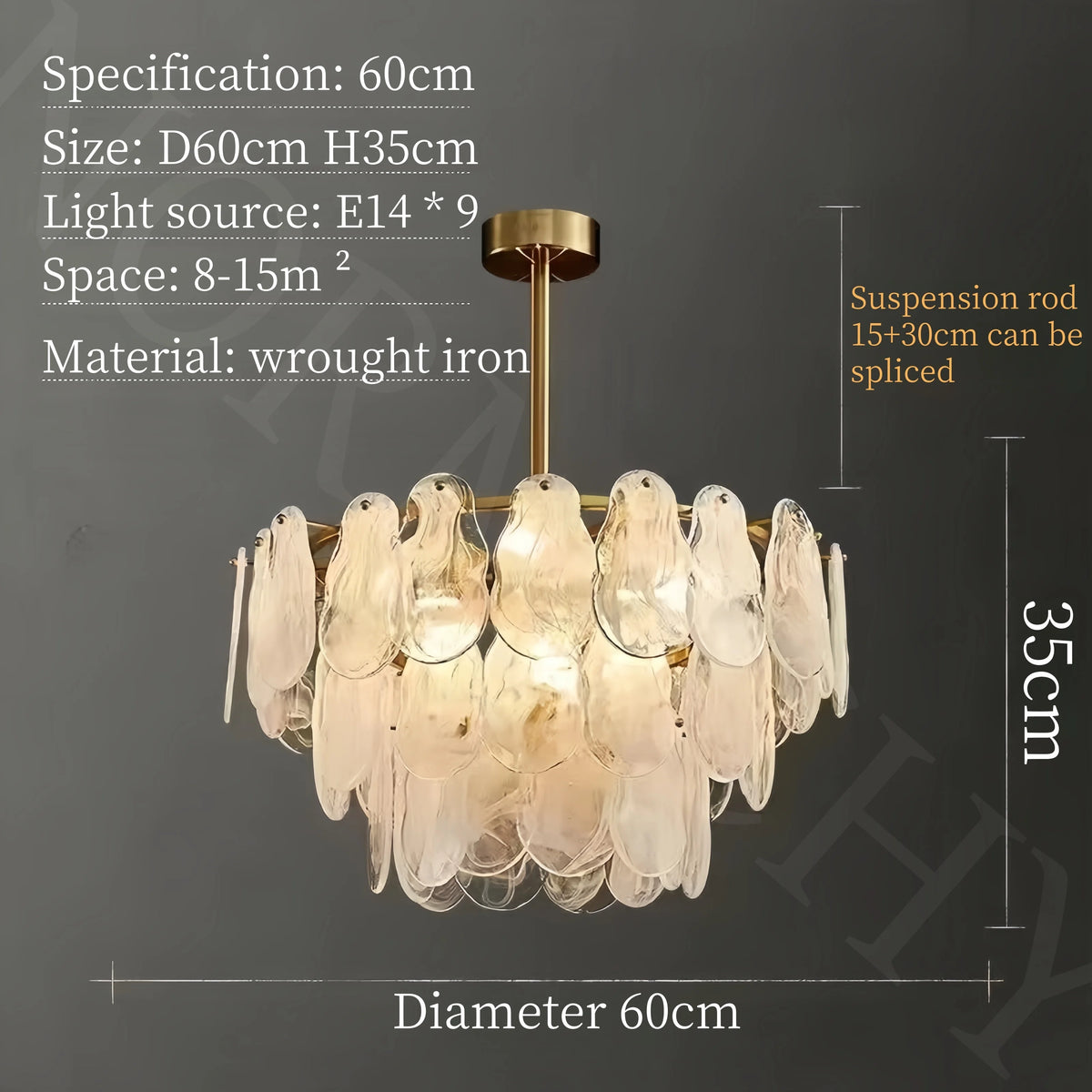 lustre moderne suspension or blanc translucide verre veineux led chambre salon