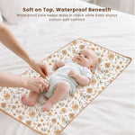 tapis change bébé fleurs animaux coton muslin couche impermécable doux moderne trisousse terry