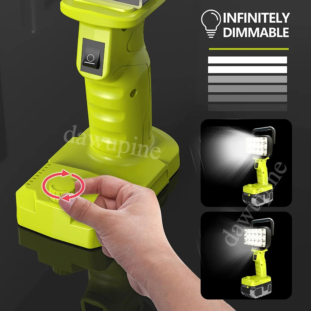 lampe travail led rechargeable vert fluo moderne portable abs opacity poignée cem certification