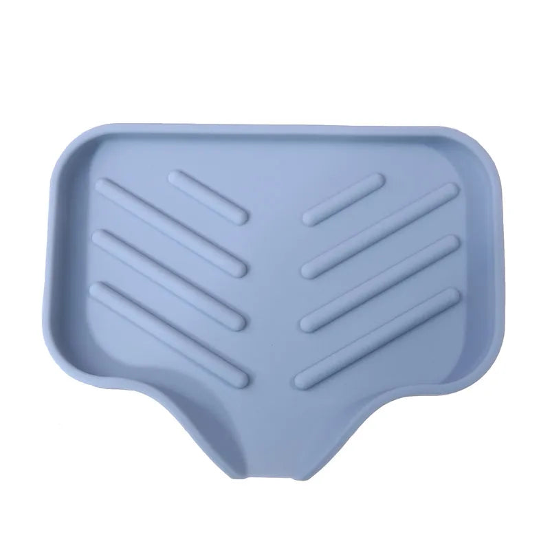support savon silicone self draining moderne gris vert blanc rayures horizontales
