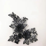 applique textile brodé fleurs doré clair broderie fine adult femelle polyester