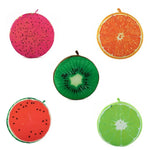 Coussin rond kiwi peluche pour jardin