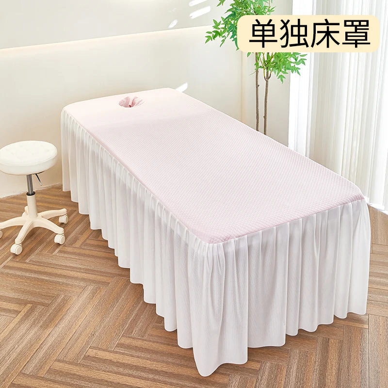 housses lit polyester coton brodé texture blanche moderne ruban adhésif inclusion