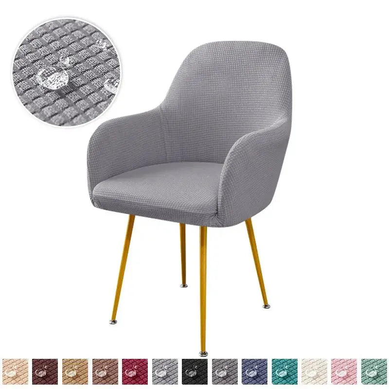 housse chaise moderne tissu carreaux imperméable antidérapante fauteuil banquet mariage salon intérieur gris