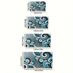 tapis moderne spirales abstraites gris bleu salon chambre prière extérieur déco salle bain