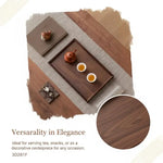 plateau service carré bois marron naturel moderne minimaliste tasse bol noix machine plante tablette