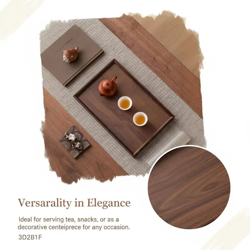 plateau service carré bois marron naturel moderne minimaliste tasse bol noix machine plante tablette