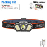 lampe frontale led noire réglable ceinture ajustable mode sensoriel torchon rechargeable camping