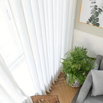 rideau moderne transparent blanc uni polyester fenêtre française installer h175cm h245cm h265cm h300cm