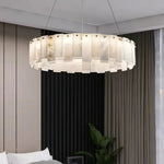lustre suspension moderne marbre blanc doré lampe suspendue salon luxe table manger élégant