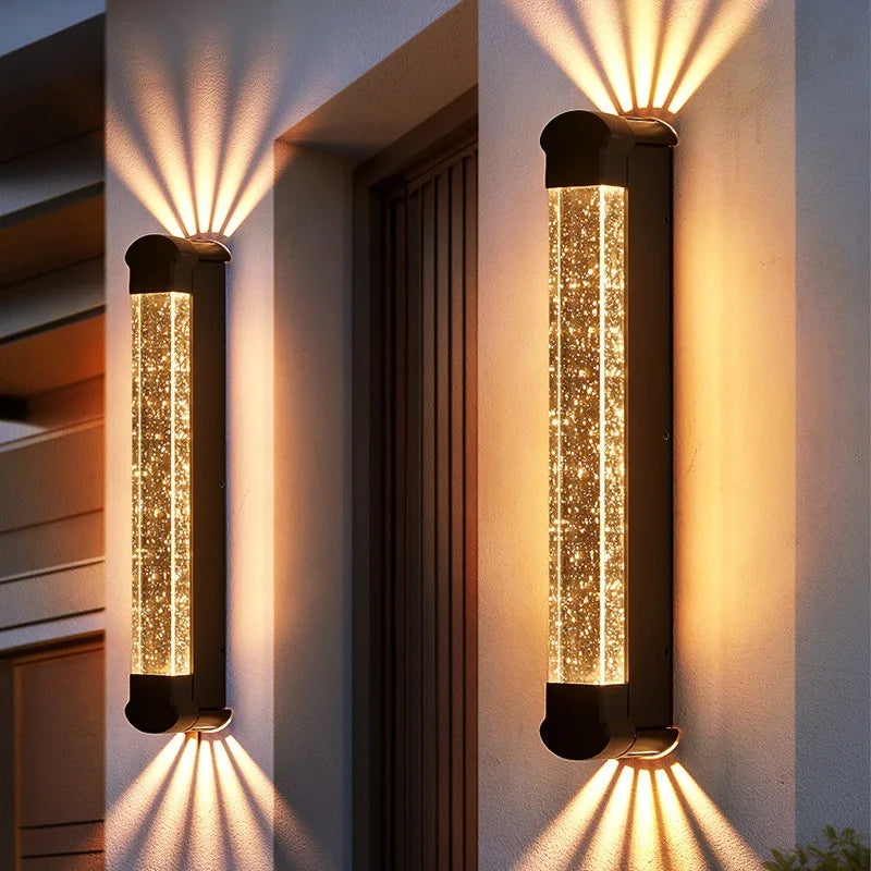 applique murale moderne aluminium noir dorées ip55 33cm 43cm 63cm led 110v240v