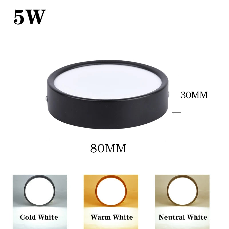 lampe led noir moderne adhésif 10w 15w 25w chambre cuisine surface toucher led aluminium