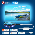 ruban led flexible rgb wifi zigbee controle mobile blanc bleu multicolore moderne