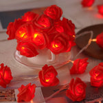 Guirlande lumineuse fleurs piles Saint-Valentin