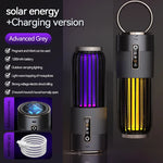 lampe anti moustiques rechargeable piege insectes camping maison noir gris rayures vertical moderne compact