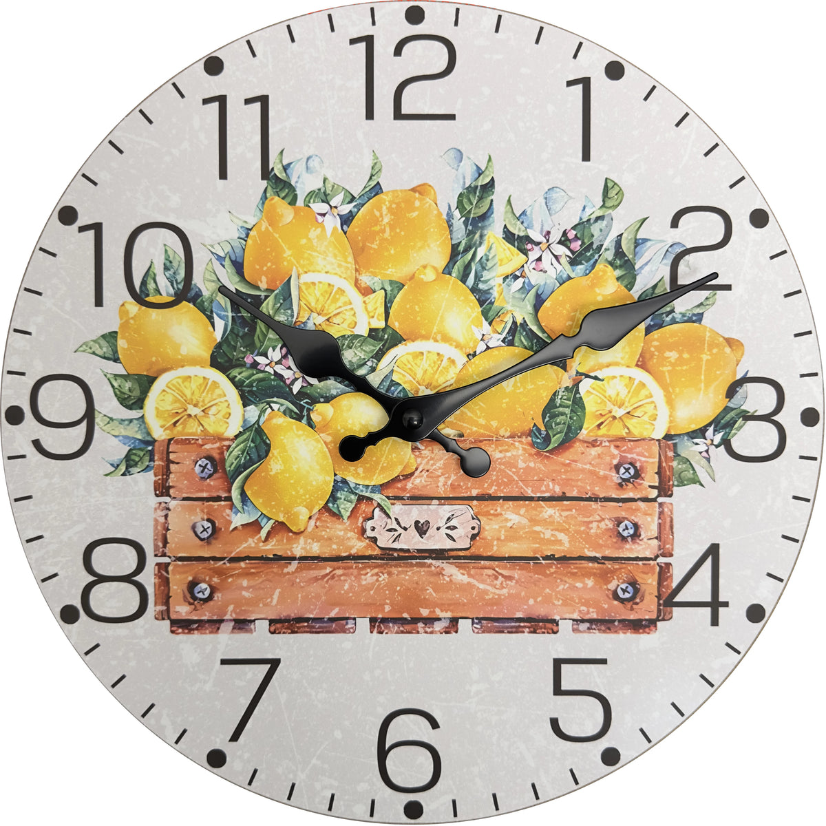 horloge murale bois citron feuilles vintage salon 10 12 14 16 pouces quartz