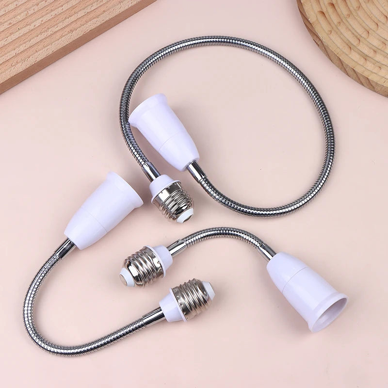 connecteur flexible ampoule E27 blanc argenté texture spirale adhésif moderne câble souple vis fixation