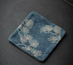 serviettes table imprimées florales marron vert bleu respectueuses environnement traditionnelles