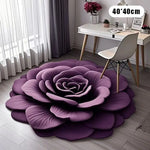 tapis fleur relief violet bleu rouge moderne velours cristallin doux salon durable