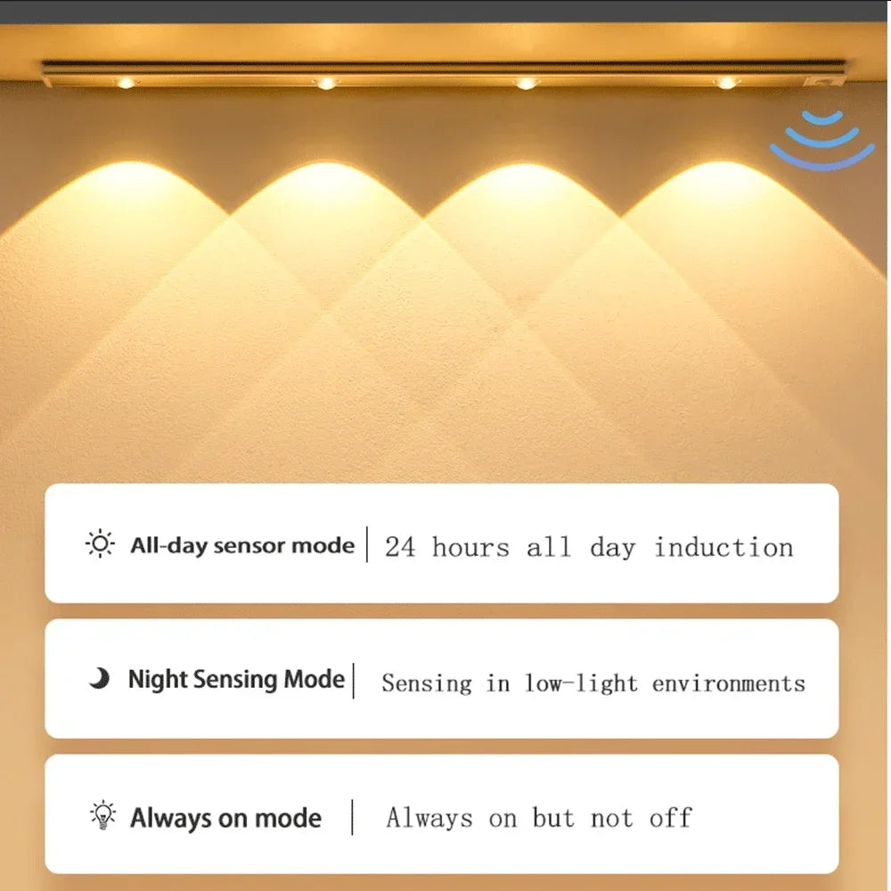 lampe led rechargeable blanc noir moderne interrupteur mouvement clips 3modes luminosité adjustable chambre armoire