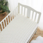 draps lit bébé coton fleurs pois blanc vert rose beige moderne élastique doux maternité