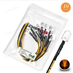 Diodes led 12v blanc rouge vert bleu jaune câbles colorés pack 10 pièces transparentes