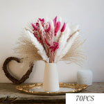 bouquet fleurs séchées naturel plumes feuilles vert bleu turquoise vase blanc décoration maison anniversaire