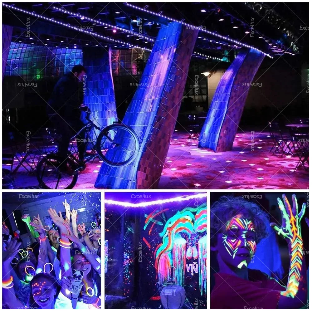 ruban led uv violet points lumineux moderne adhésif 60leds 50000heures usb decoration chambre
