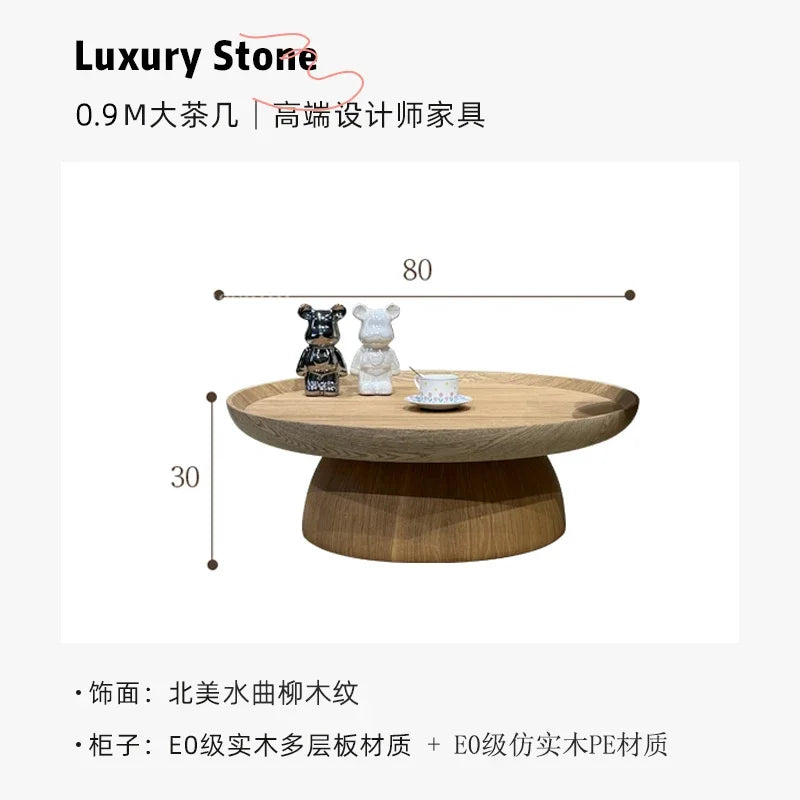 table basse ronde moderne minimaliste bois naturel salon grande petite