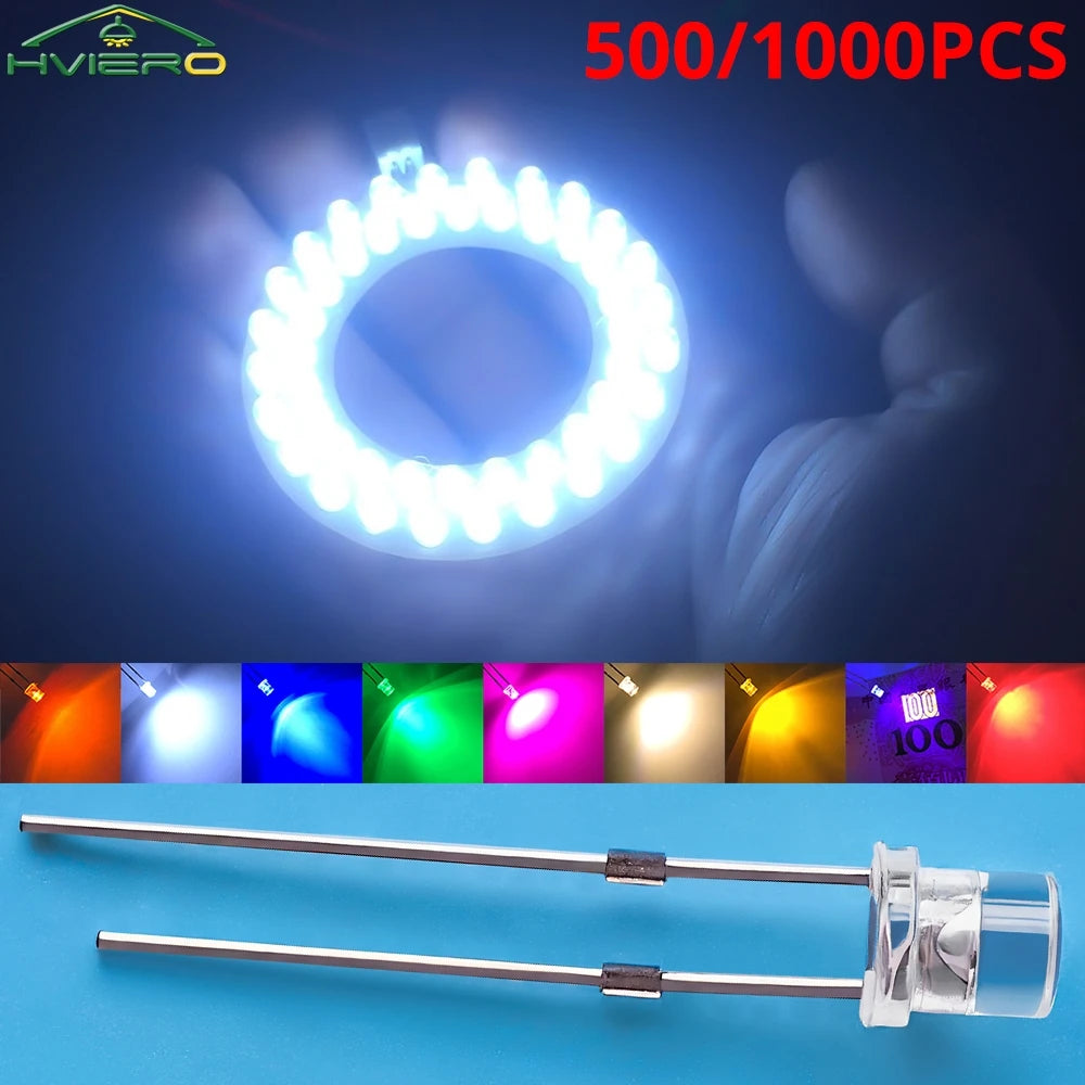 diodes led transparentes rondes ultra lumineuses adhésives multicolores diy modernes plastique