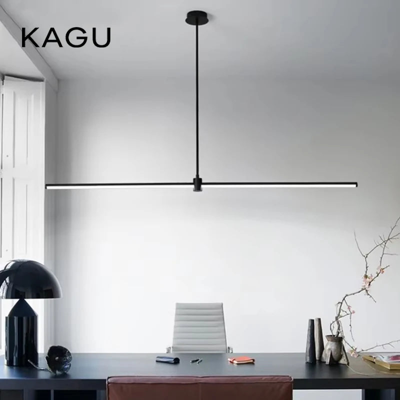 lampe suspension moderne noire aluminium lisse 80cm 100cm 120cm variable