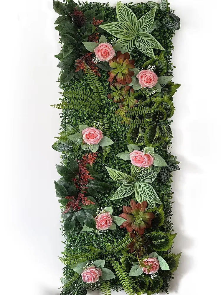 panneau végétal artificiel décoratif fleurs feuilles mur jardin extérieur maison moderne