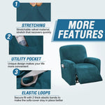couvre siege fauteuil inclinable velours stretch gris bleu beige moderne élastiques accueil sofa cover