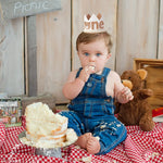 couronne enfantine ours glitter blanc pompons ruban anniversaire deco enfant marron clair festive