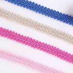 ruban dentelle tressée 12mm orange rose bleu motif floral classique couture mariage