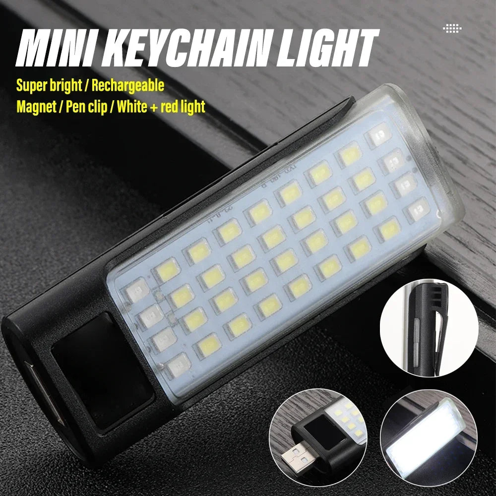 lampe poche mini led rechargeable porte clé compact éclairage multiple matériau étanche led grid