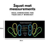 tapis squat fitness noir jaune bleu vert antidérapant durable lignes formes positions pieds