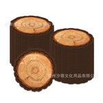 serviettes jetables papier texture arbre marron clair anniversaire décoration naturelle festive camping enfants